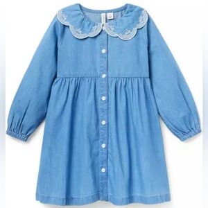Janie and Jack Chambray Embroidered Collar Dress (18-24 months)